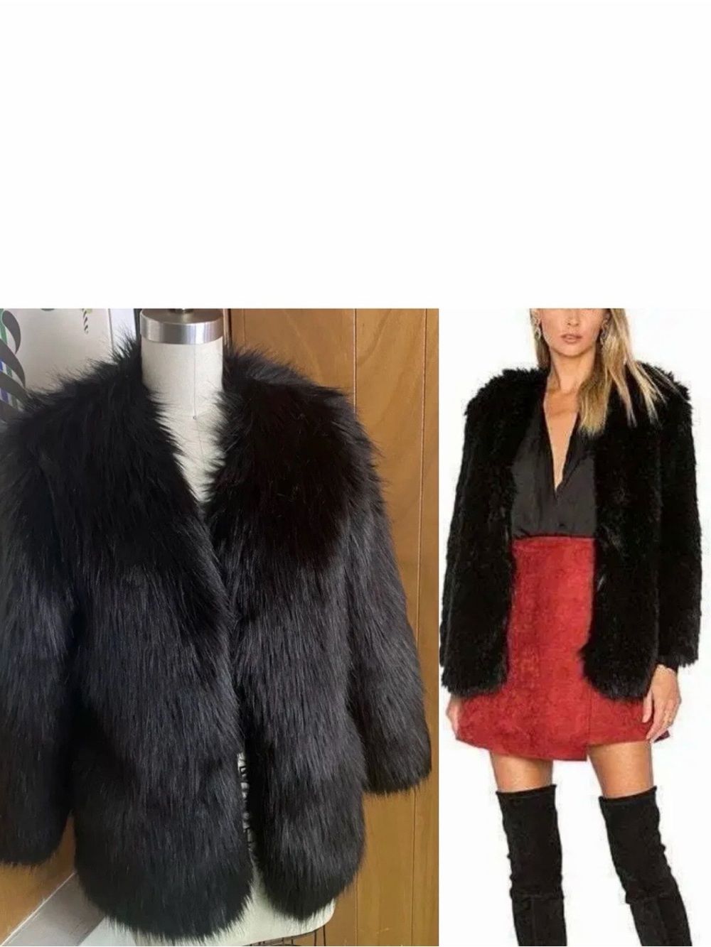 Lovers + Friends Black Faux Fur Teddy Jacket